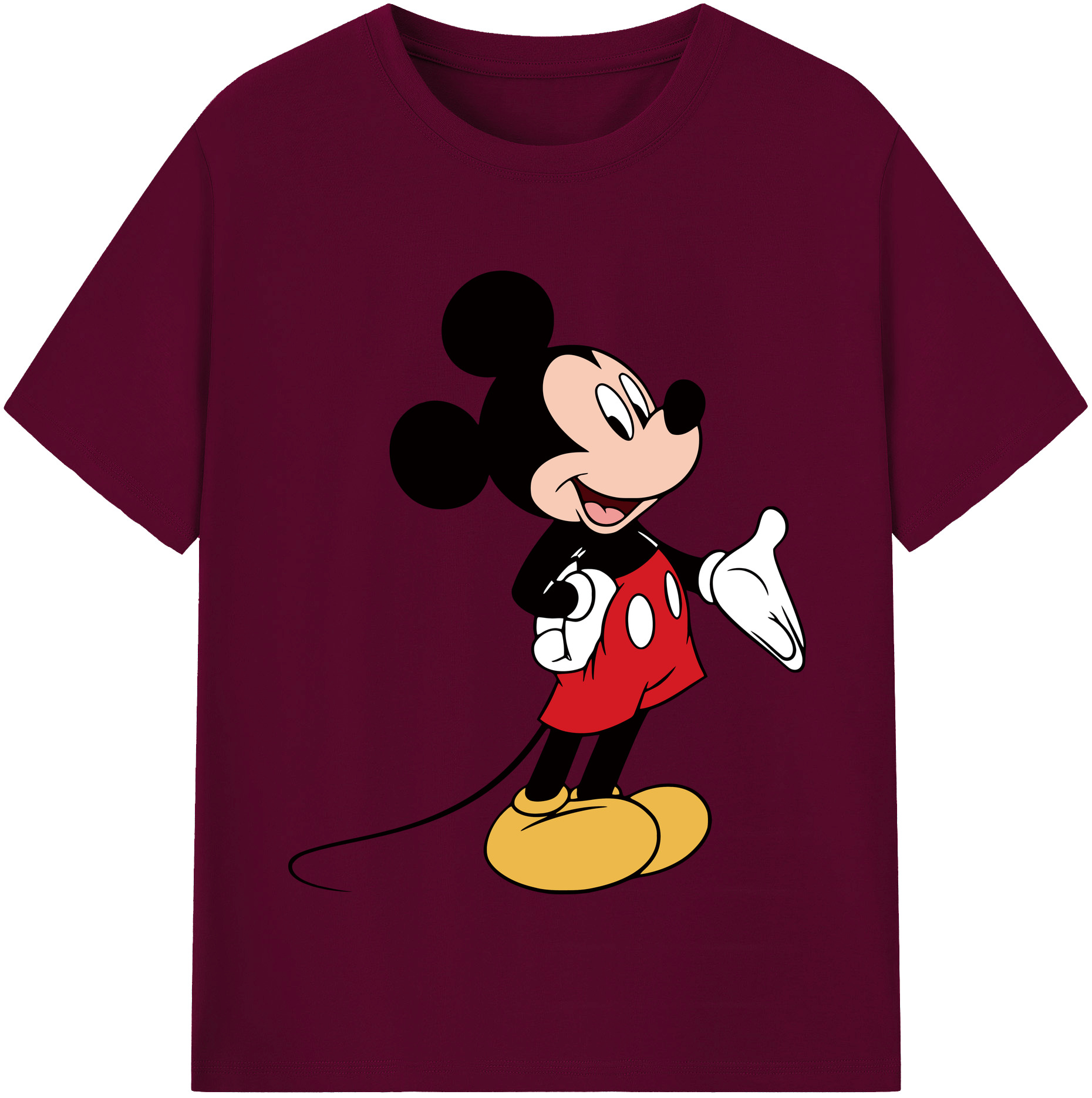 （画像用） ミッキーマウス Mickey Mouse レディースカジュアルプリントTシャツ（綿100％）